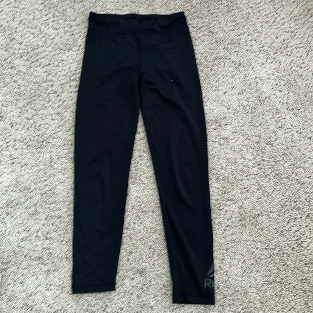 Reebok cropped black leggings, size S